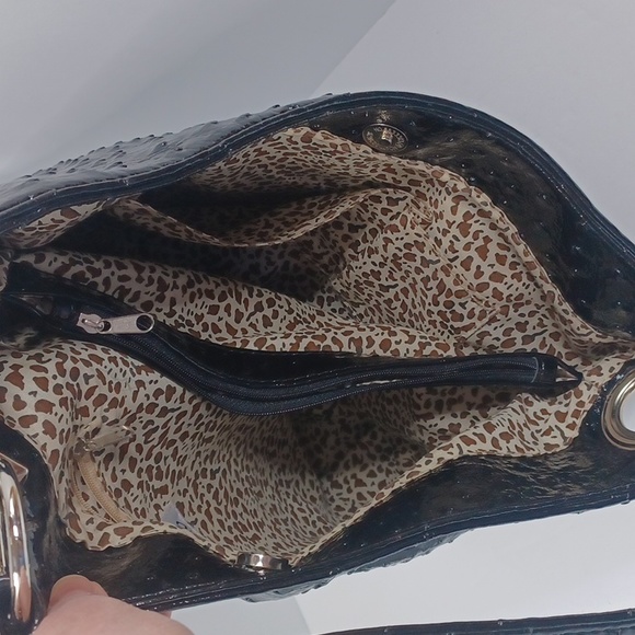 Braciano black patent faux leather with texture 12"×5" like new! - Picture 4 of 5